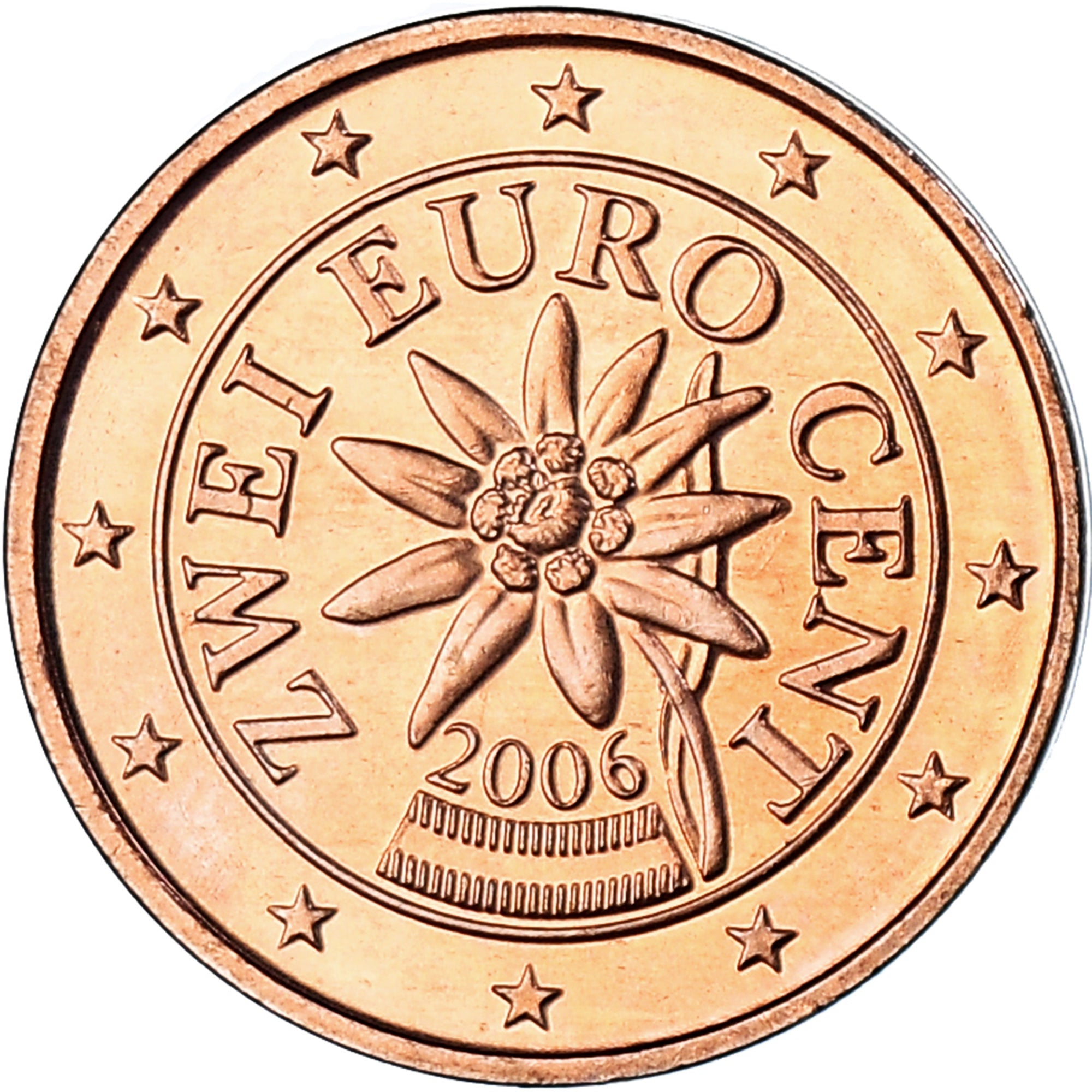 Áustria, 2 Euro Cent, 2006, Vienna, MS(63), Aço Cromado a Cobre, KM:3083