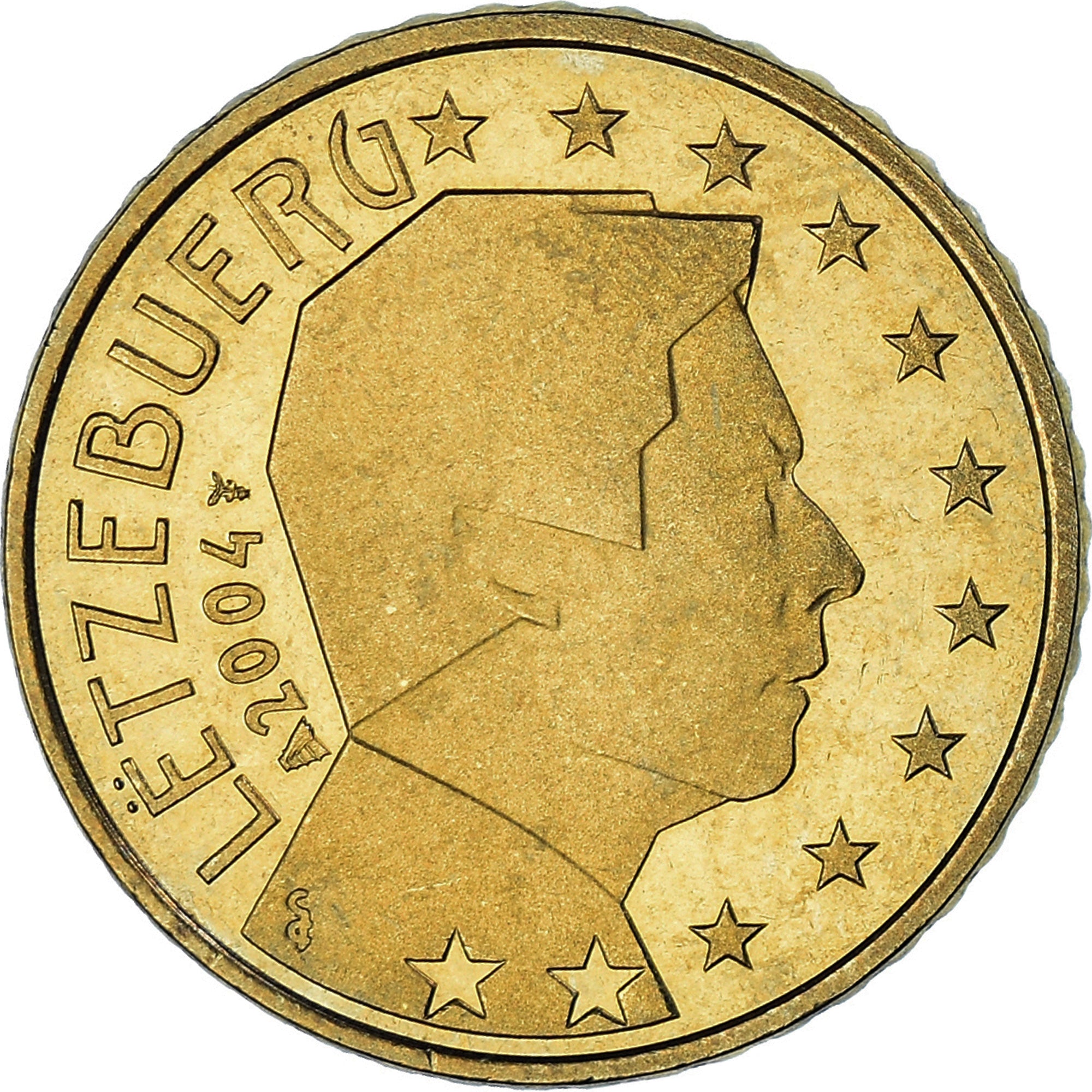 Luxemburgo, 50 Euro Cent, 2004, Utrecht, MS(65-70), Latão, KM:80