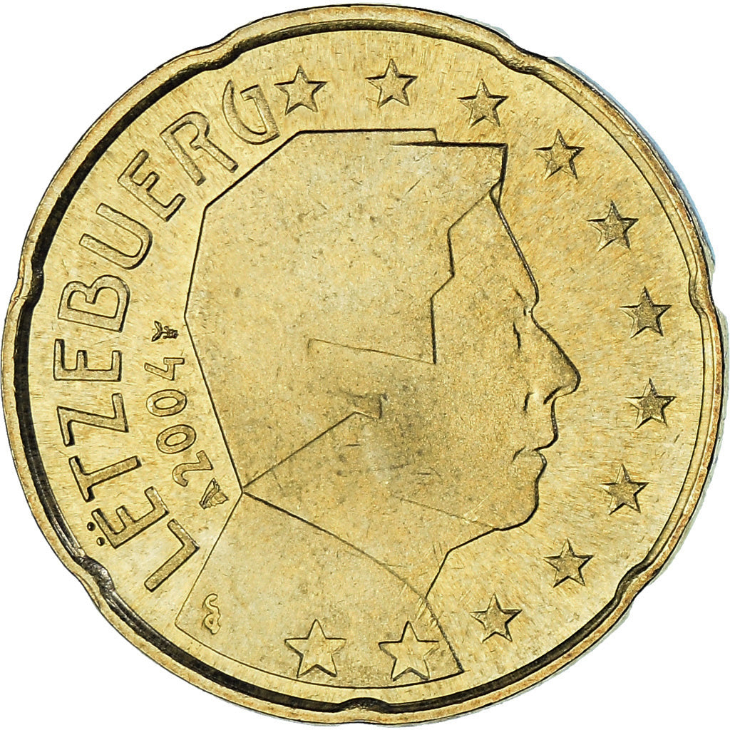 Luxemburg, 20 Euro Cent, 2004, Utrecht, SS, Messing, KM:79