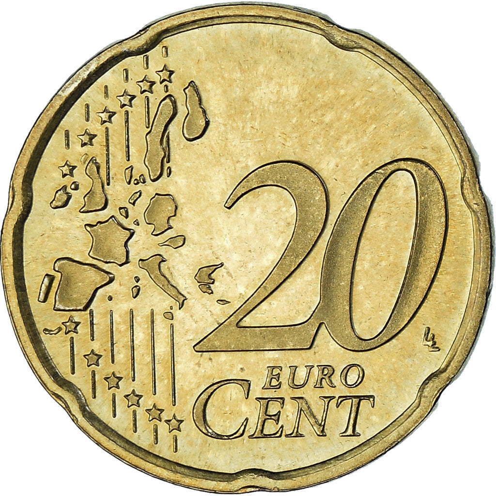 Luxemburg, 20 Euro Cent, 2004, Utrecht, SS, Messing, KM:79