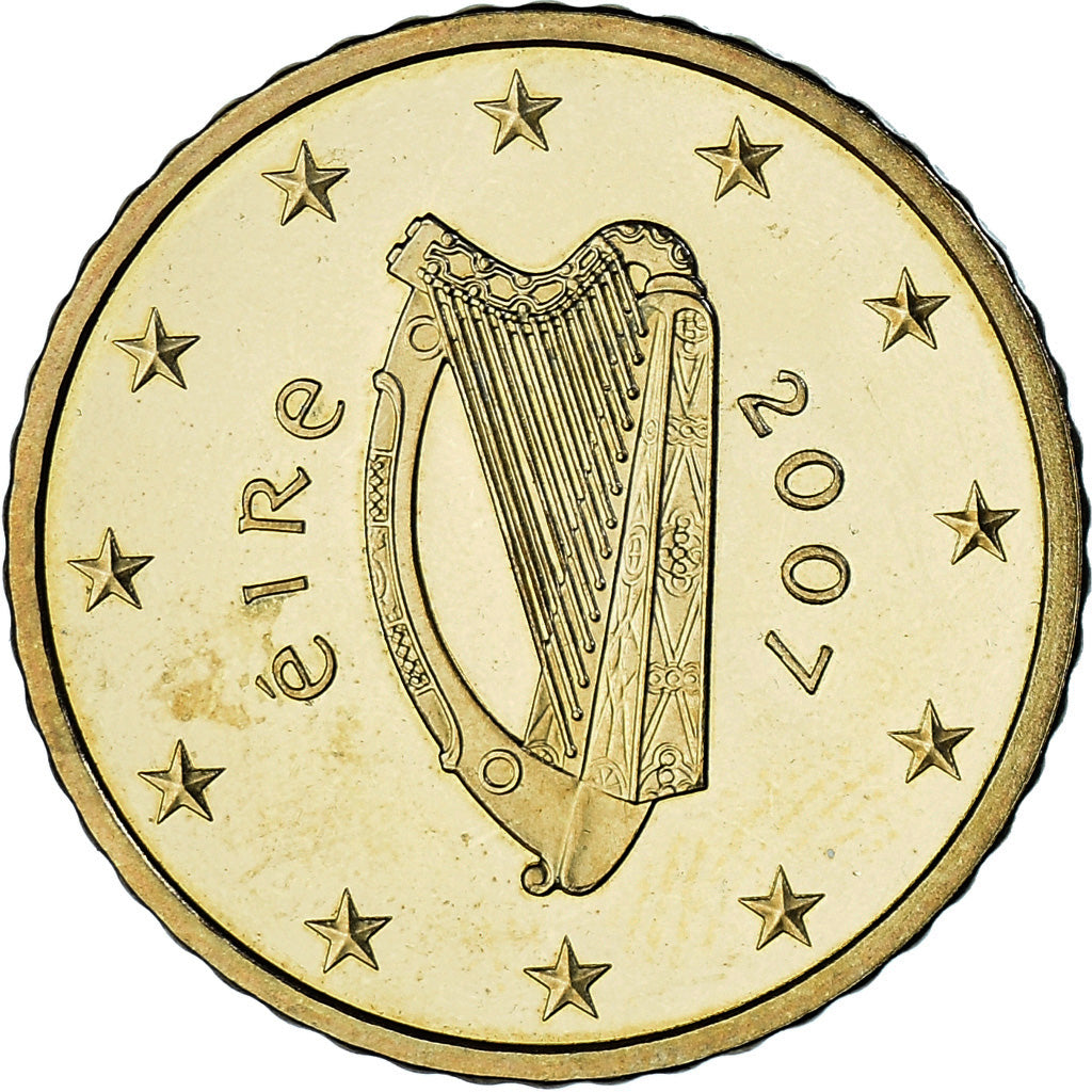 IRELAND REPUBLIC, 50 Euro Cent, 2007, BE, MS(65-70), Brass, KM:49