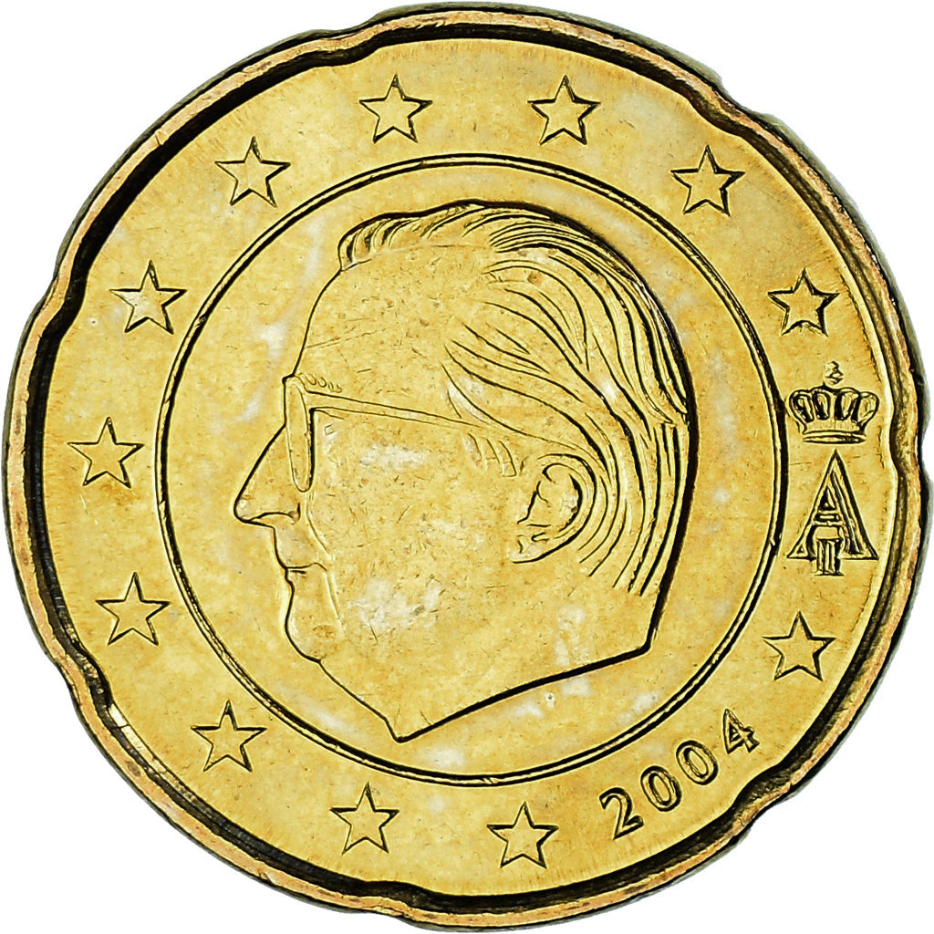 Bélgica, 20 Euro Cent, 2004, Brussels, MS(65-70), Latão, KM:228