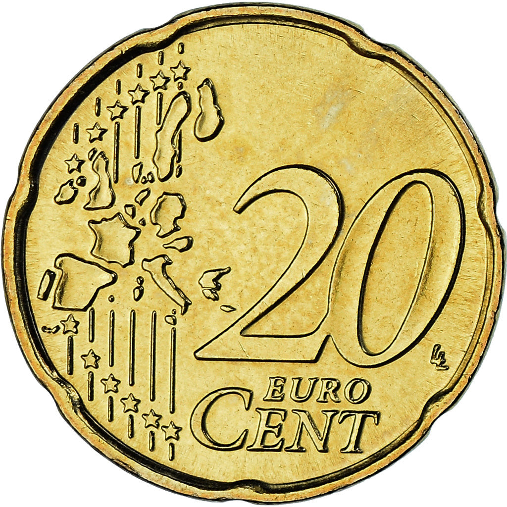 Bélgica, 20 Euro Cent, 2004, Brussels, MS(65-70), Latão, KM:228