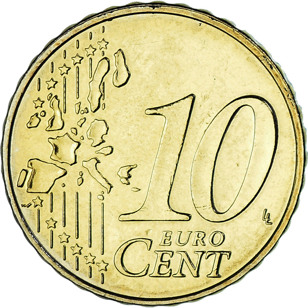 Bélgica, 10 Euro Cent, 2004, Brussels, BU, MS(65-70), Latão, KM:227