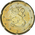 Finlandia, 20 Euro Cent, 2001, Vantaa, MS(63), Mosiądz, KM:102