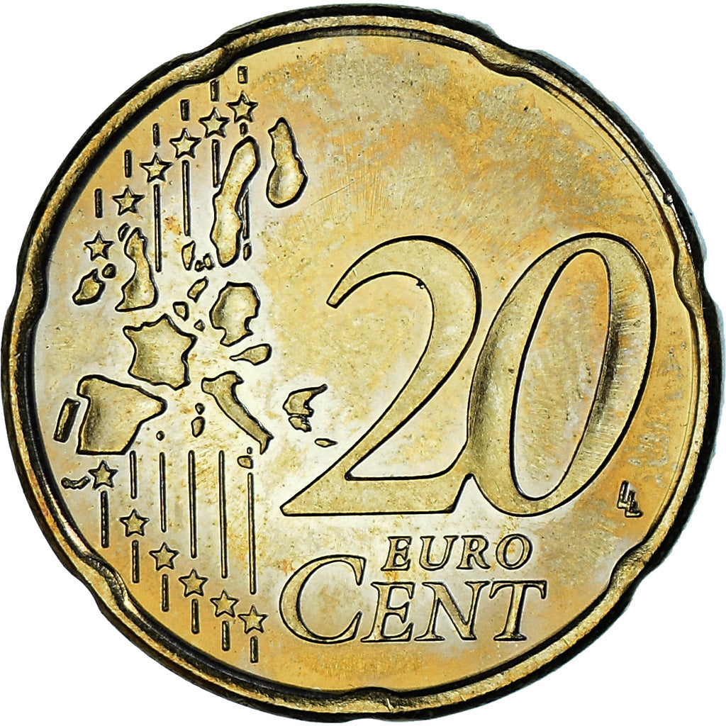 Finlandia, 20 Euro Cent, 2001, Vantaa, MS(63), Mosiądz, KM:102