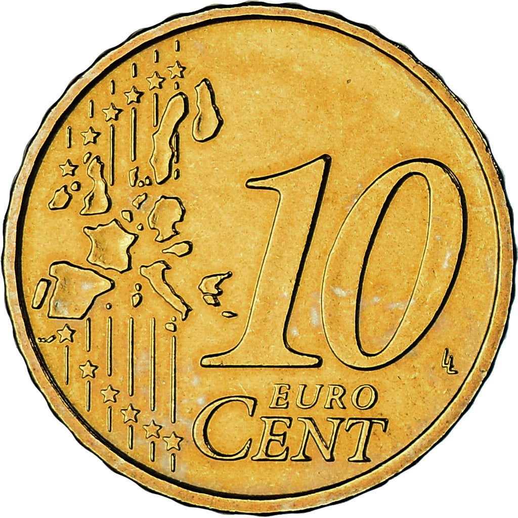 Portugal, 10 Euro Cent, 2003, Lisbon, MS(63), Brass, KM:743