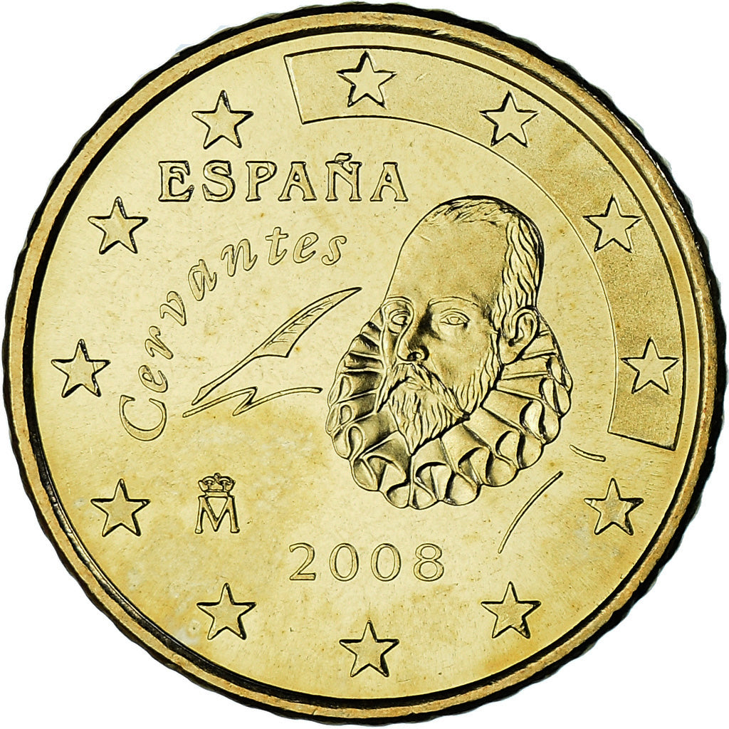 Spain, 50 Euro Cent, 2008, Madrid, MS(63), Brass, KM:1072