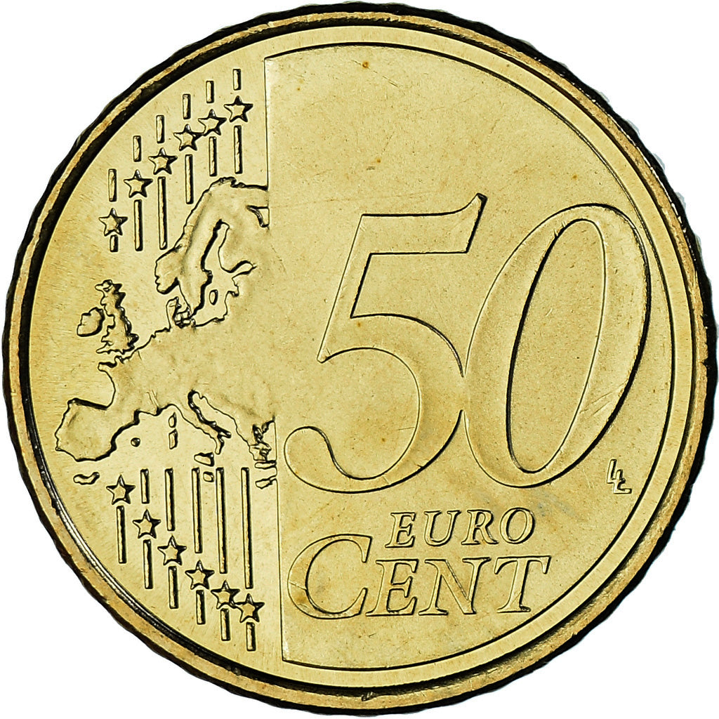 Spain, 50 Euro Cent, 2008, Madrid, MS(63), Brass, KM:1072