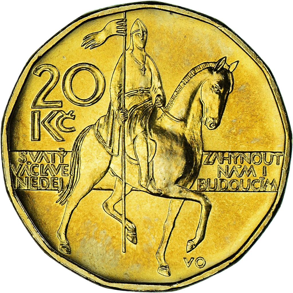 Coin, Czech Republic, 20 Korun, 2004, MS(63), Acier plaqué laiton, KM:5