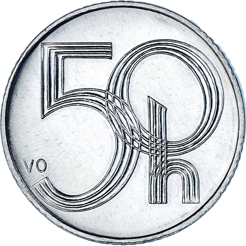 Moneta, Czechy, 50 Haleru, 2003, MS(63), Aluminium, KM:3.1