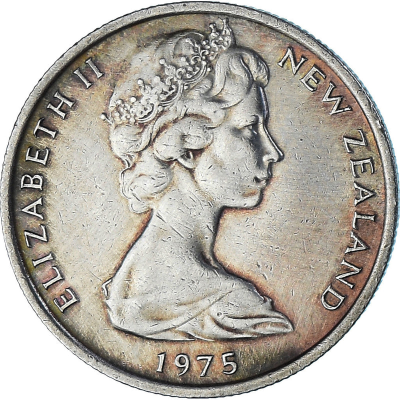 Coin New Zealand Elizabeth II 5 Cents 1975 EF(40-45) Copper-nickel