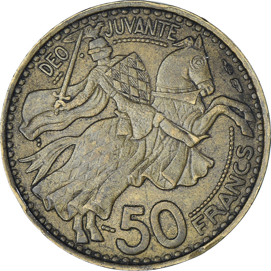 Moeda, Mónaco, Rainier III, 50 Francs, Cinquante, 1950, Monaco, EF(40-45)
