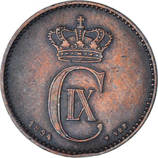 Coin, Denmark, Christian IX, 2 Öre, 1894, Copenhagen, EF(40-45), Bronze