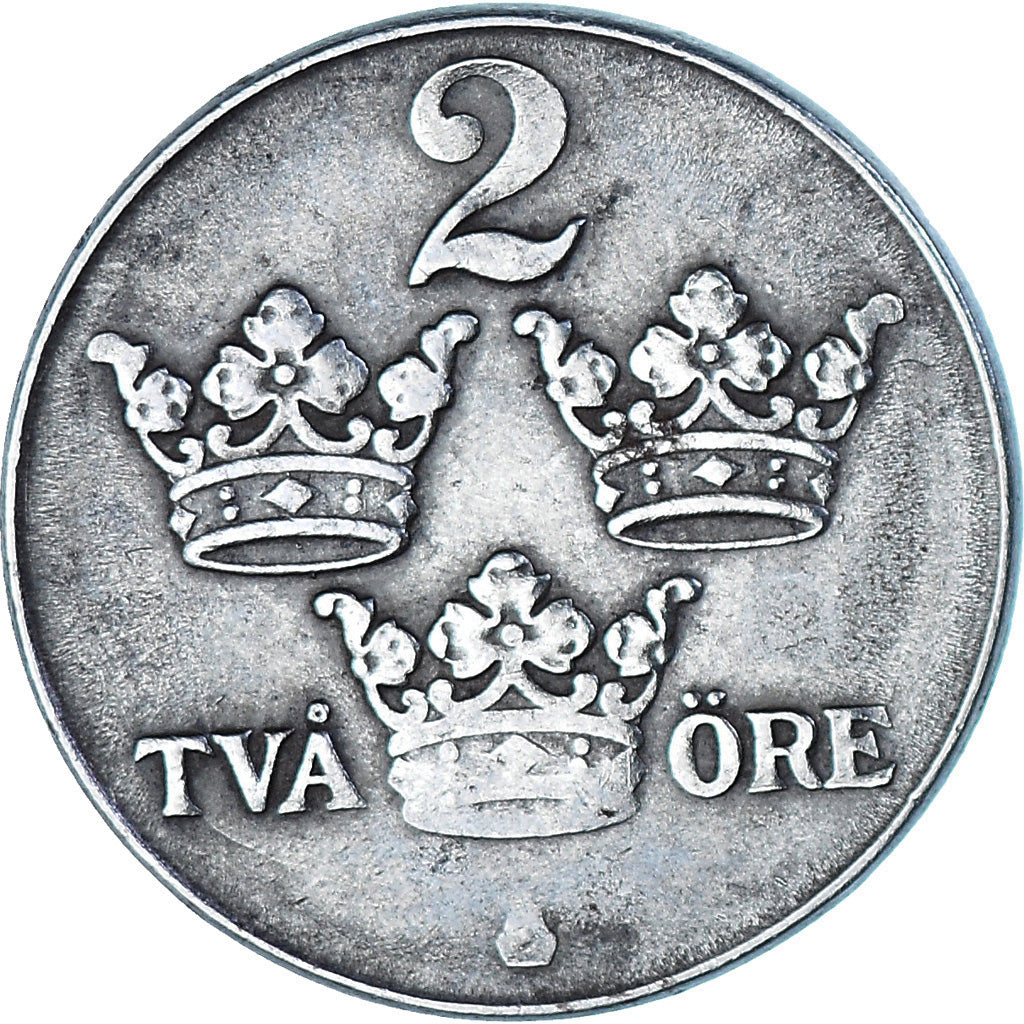 Munten, Zweden, Gustaf V, 2 Öre, 1943, ZF, Iron, KM:811