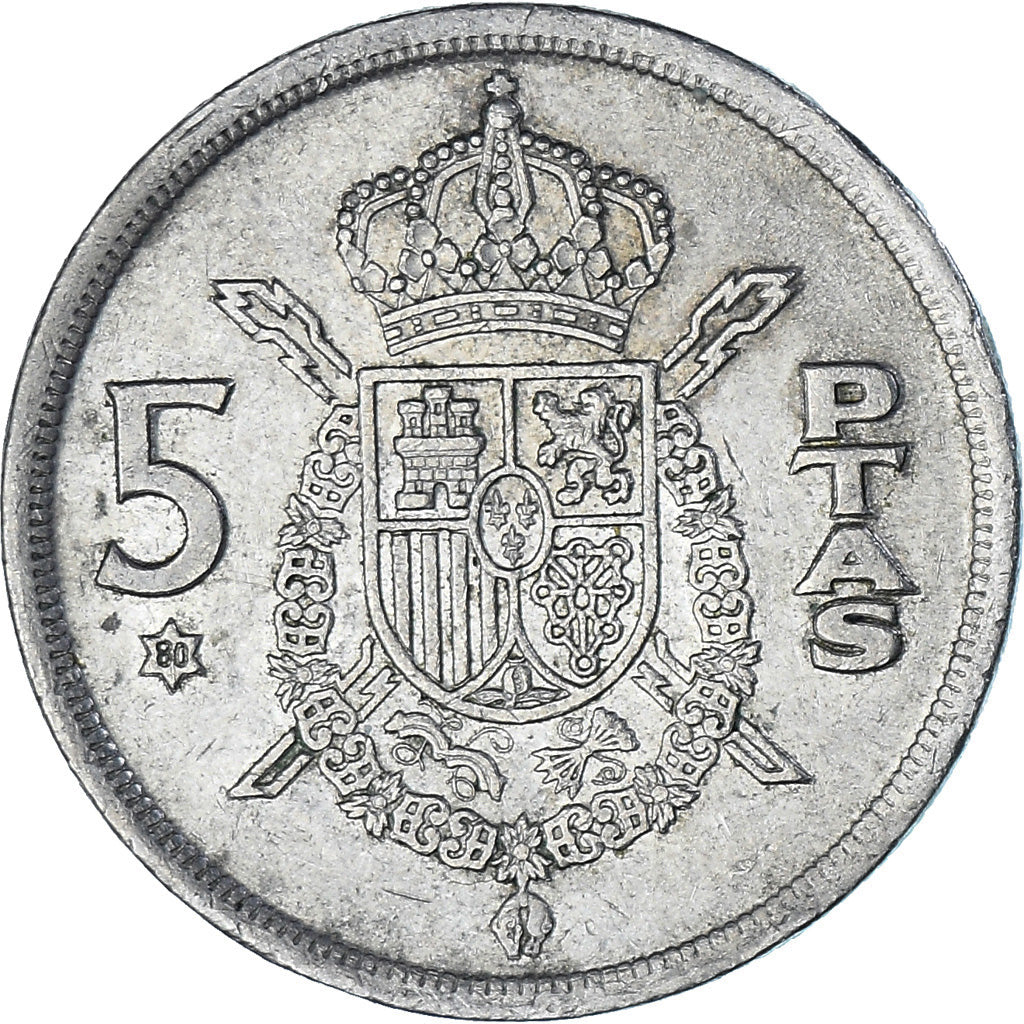 Monnaie, Espagne, Juan Carlos I, 5 Pesetas, 1980, TTB, Cupro-nickel, KM:817