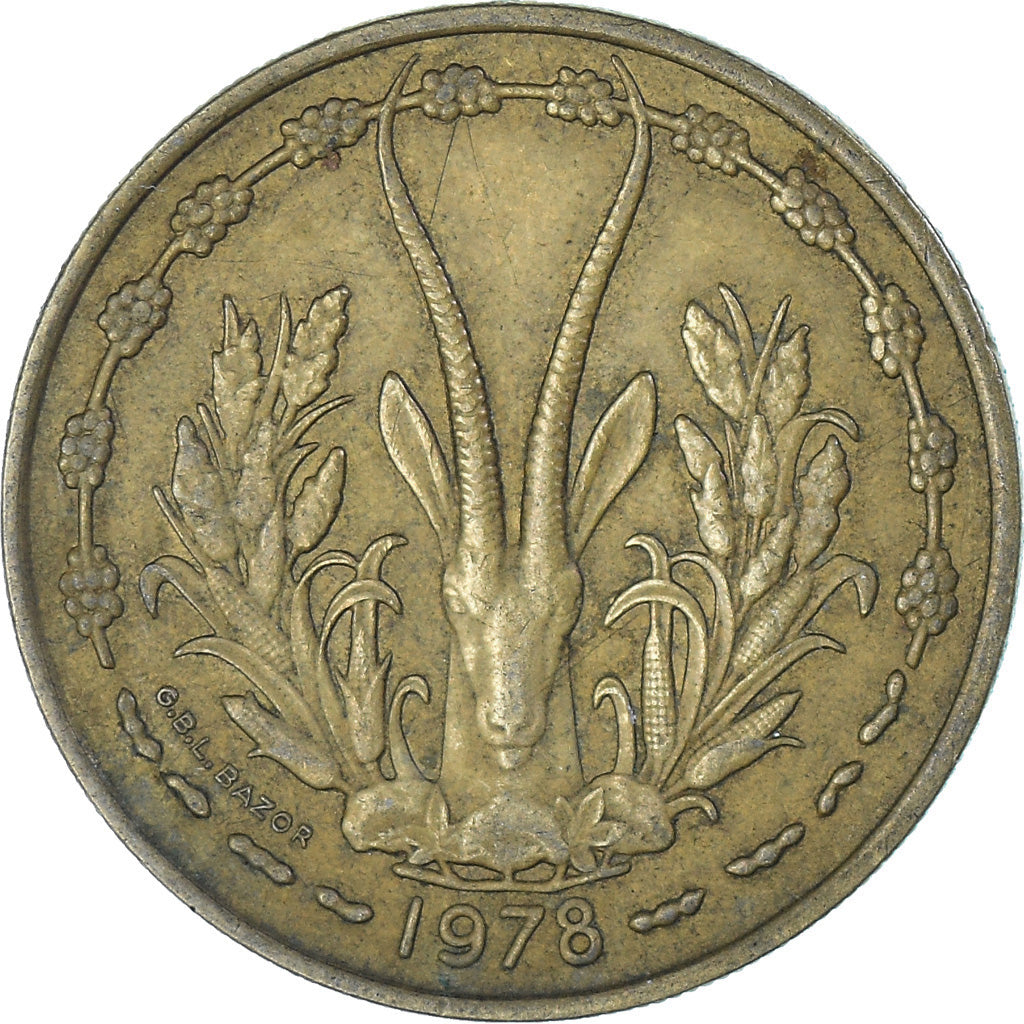 Münze, West African States, 25 Francs, 1978, SS, Aluminum-Bronze, KM:5