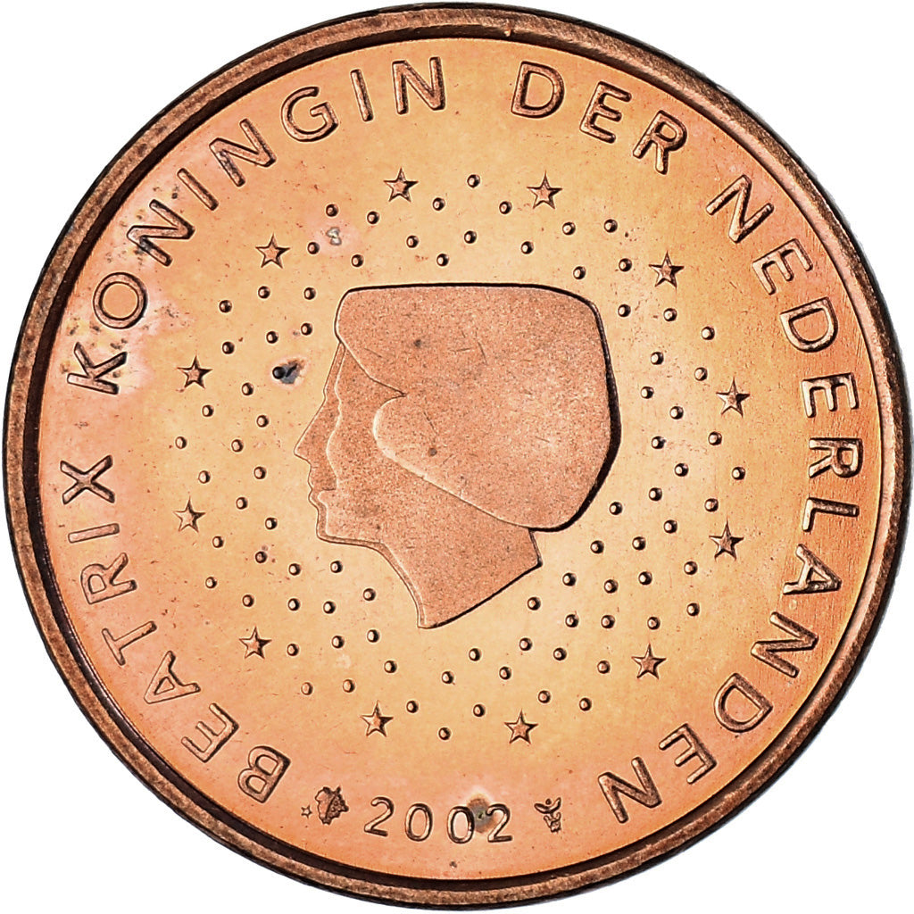 Países Baixos, 5 Euro Cent, 2002, Utrecht, MS(65-70), Aço Cromado a Cobre