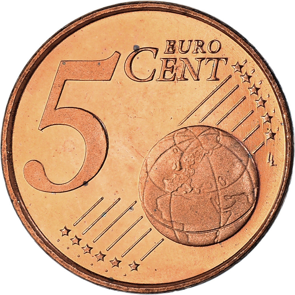 Países Baixos, 5 Euro Cent, 2002, Utrecht, MS(65-70), Aço Cromado a Cobre