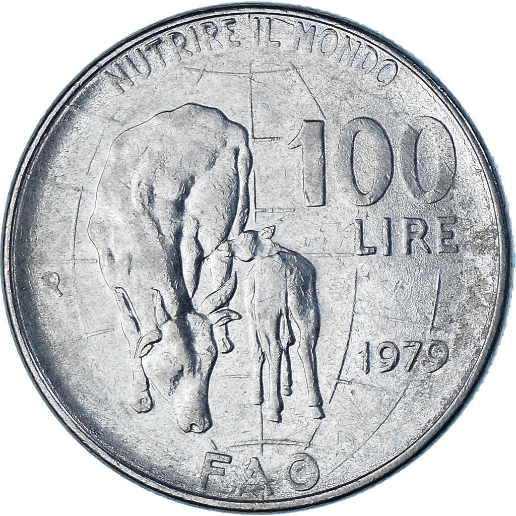 Moneta, Italia, 100 Lire, 1979, Rome, FAO, BB, Acciaio inossidabile, KM:106