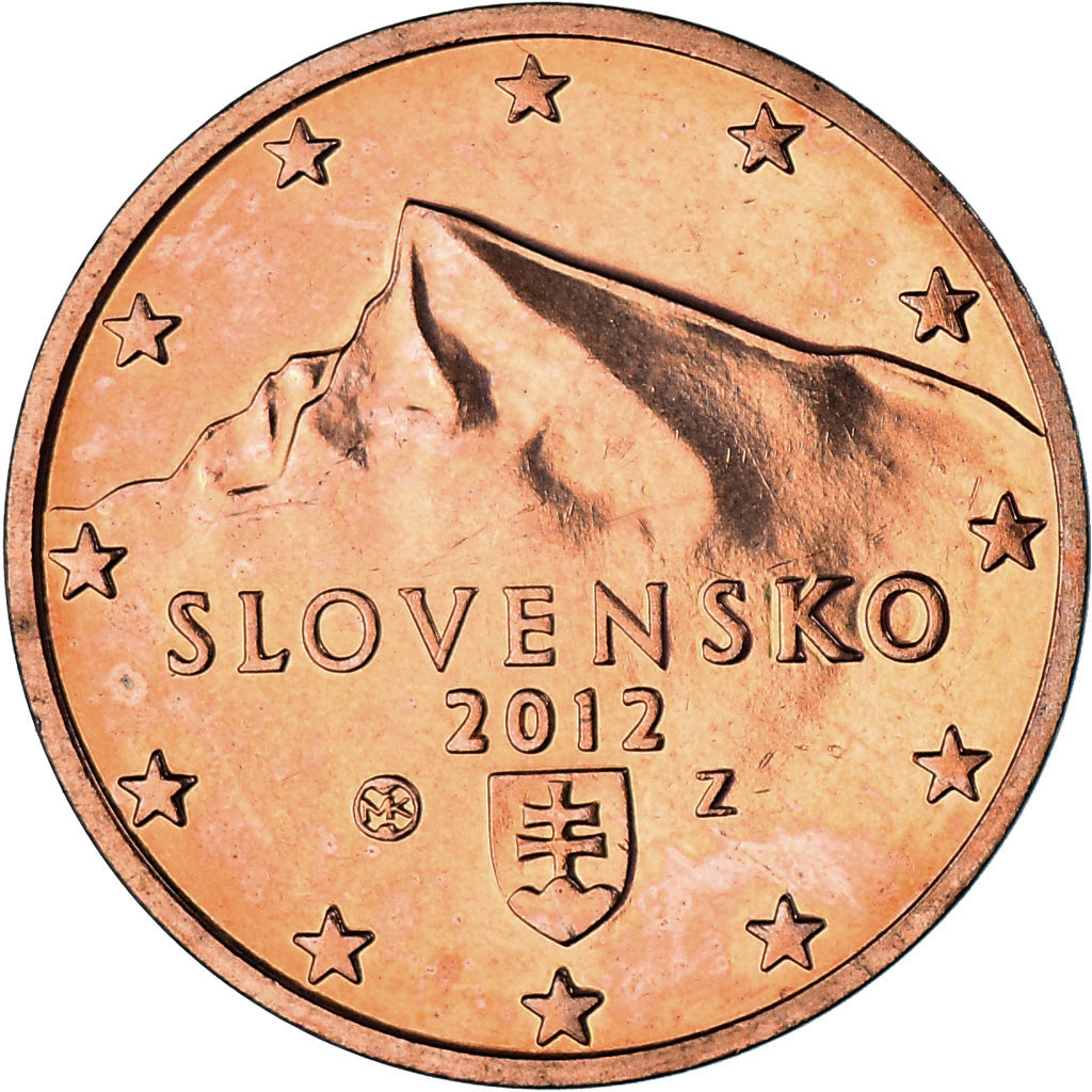 Eslováquia, 5 Euro Cent, 2012, Kremnica, BU, MS(65-70), Aço Cromado a Cobre