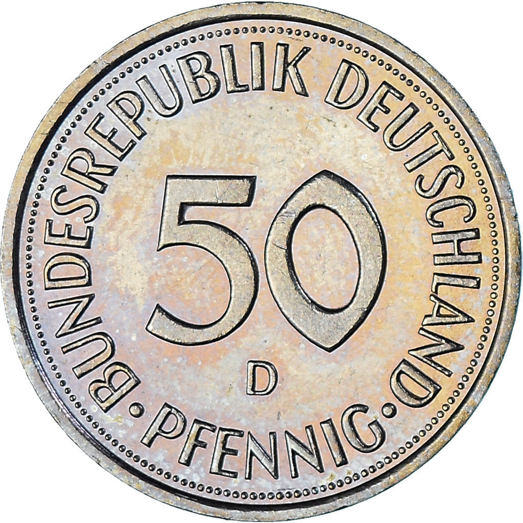 Coin, Germany, 50 Pfennig, 1994, Munich, MS(63), Copper-nickel, KM:109.2