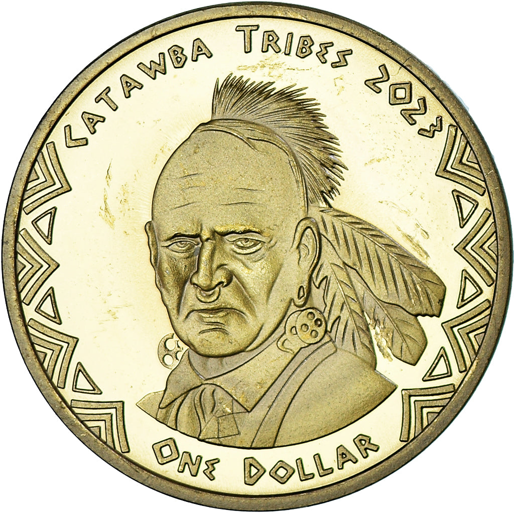 Moneta, Stati Uniti, One Dollar, 2023, Catawba tribes.BE, SPL, laiton