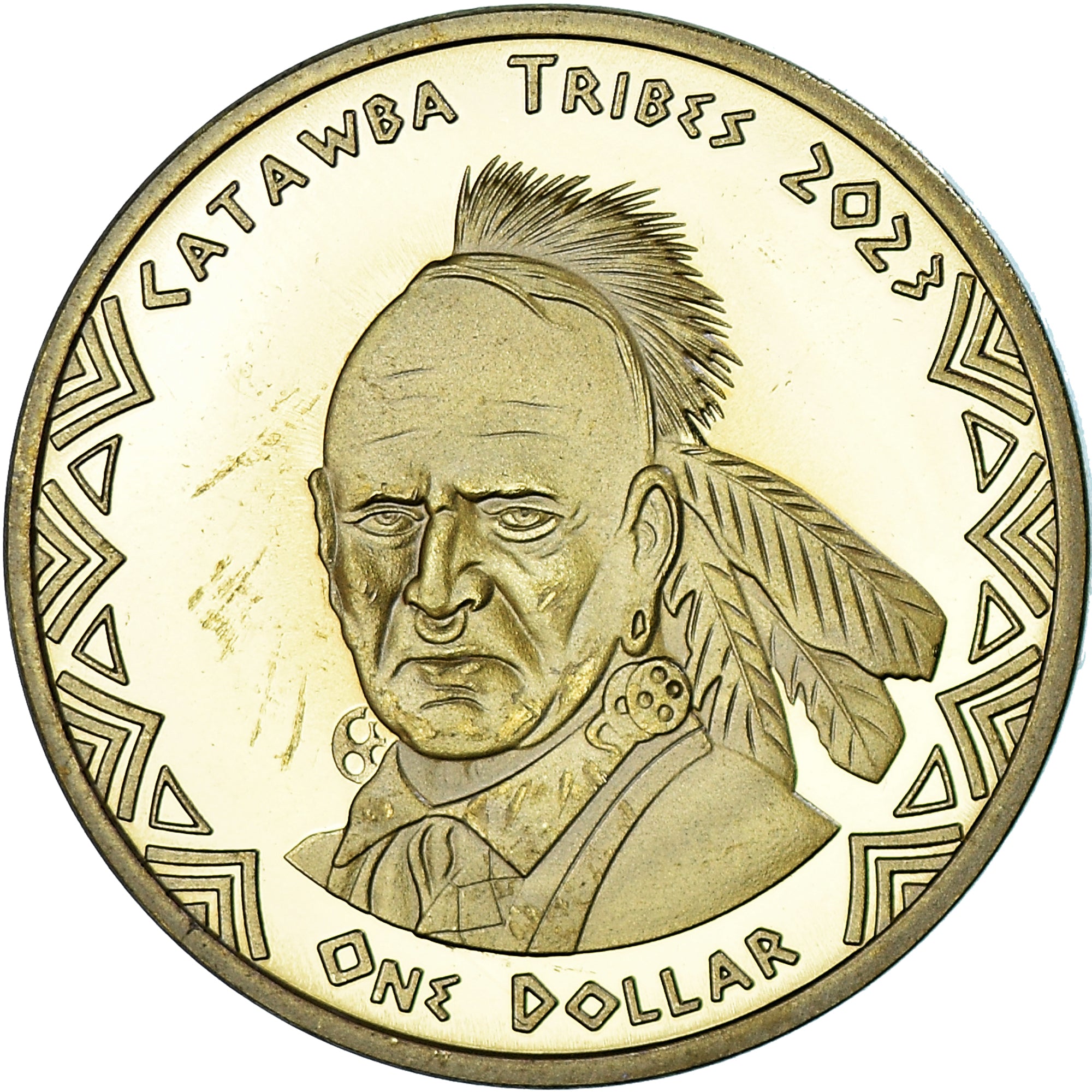 Moneta, Stati Uniti, One Dollar, 2023, Catawba tribes.BE, SPL, laiton