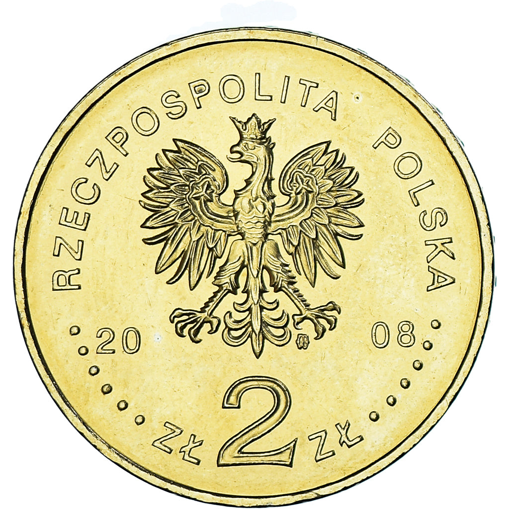 Coin, Poland, 2 Zlote, 2008, Warsaw, MS(63), Brass, KM:662