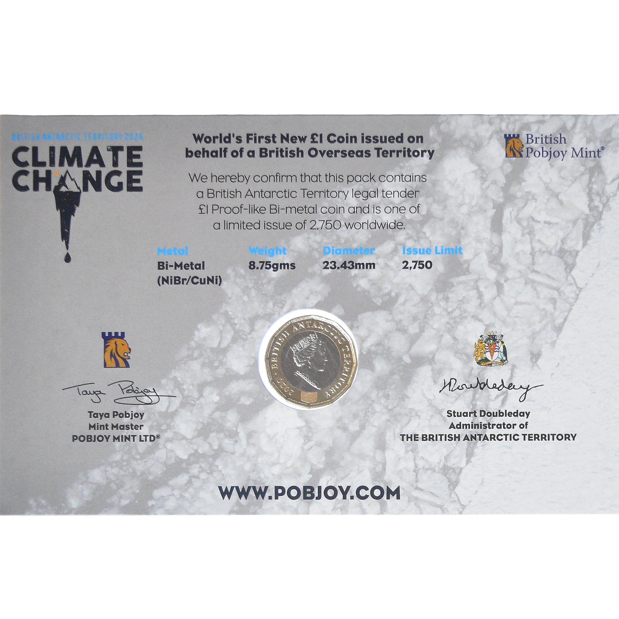 Coin, British Antarctic Territory, Pound, 2020, Pobjoy Mint, Changement