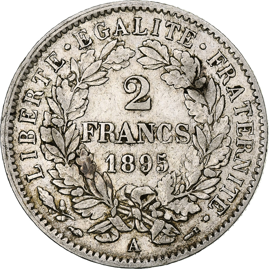 Frankrijk, 2 Francs, Cérès, 1895, Paris, Zilver, ZF, Gadoury:530a, Le