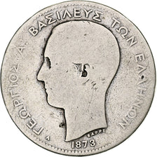Monnaie, Grèce, George I, 2 Drachmai, 1873, Paris, B, Argent, KM:39