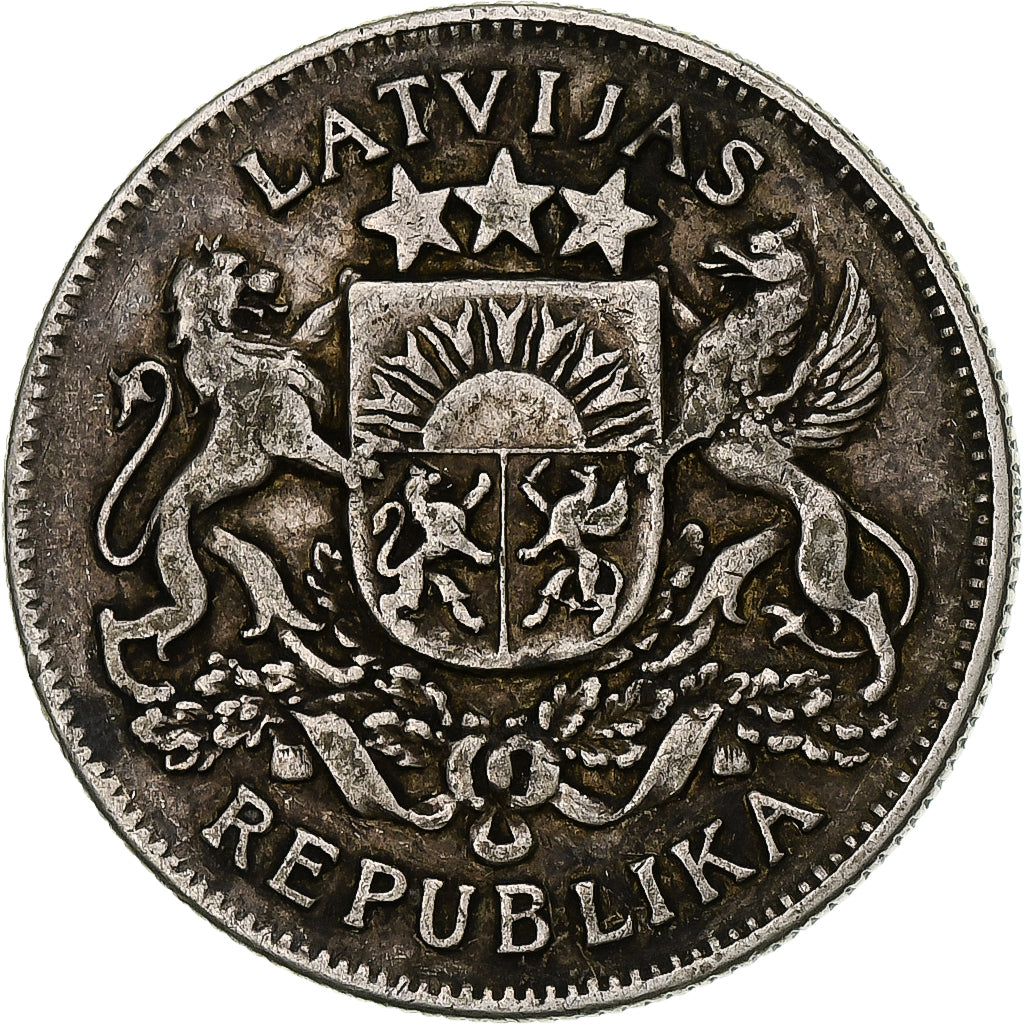 Coin, Latvia, 2 Lati, 1925, EF(40-45), Silver, KM:8
