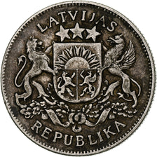 Coin, Latvia, 2 Lati, 1925, EF(40-45), Silver, KM:8