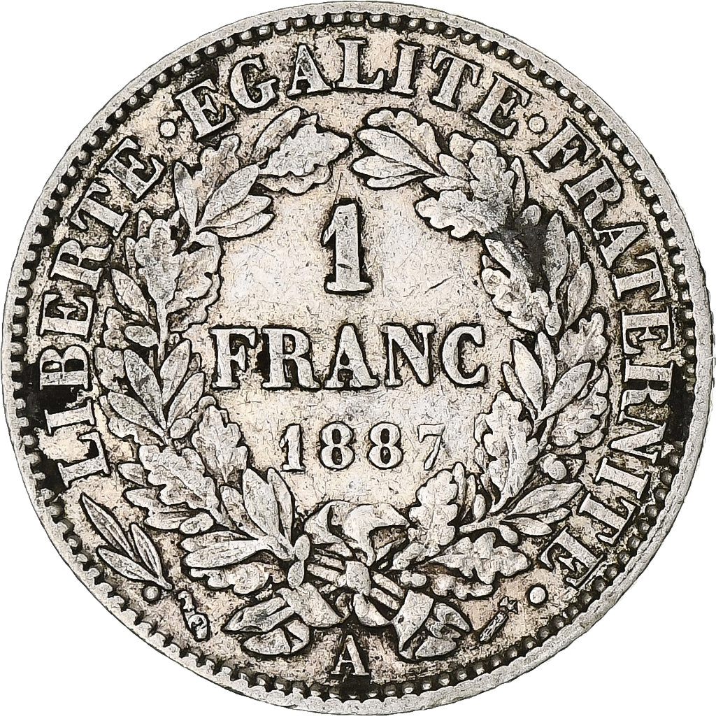 Münze, Frankreich, Cérès, Franc, 1887, Paris, SS, Silber, KM:822.1, Le