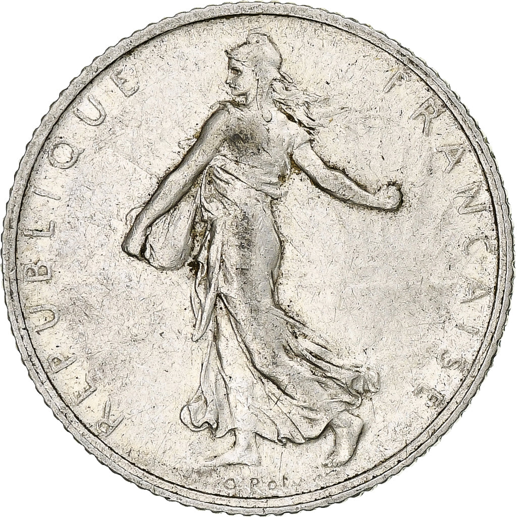 Moneta, Francja, Semeuse, Franc, 1909, Paris, EF(40-45), Srebro, KM:844.1