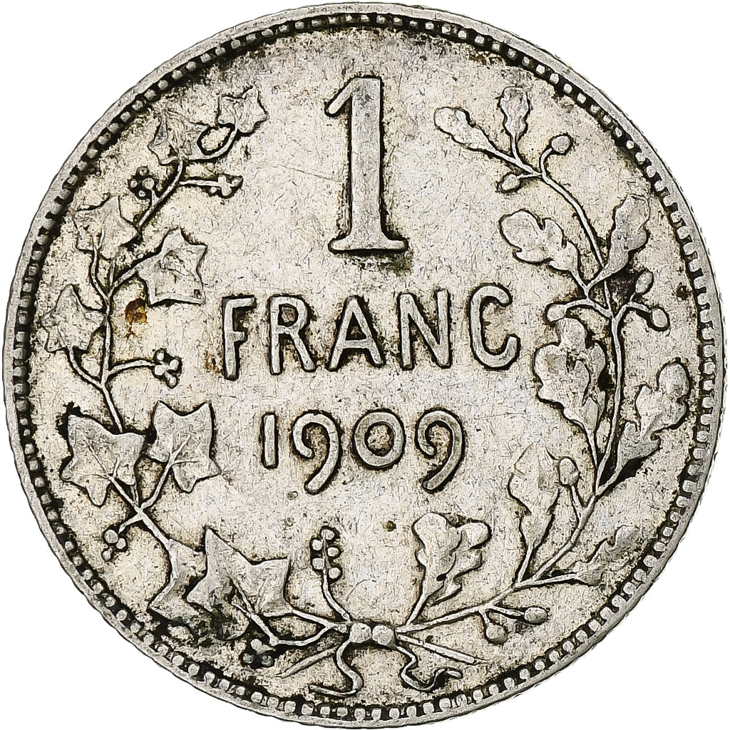 Münze, Belgien, Franc, 1909, legende en francais, S, Silber, KM:56.1