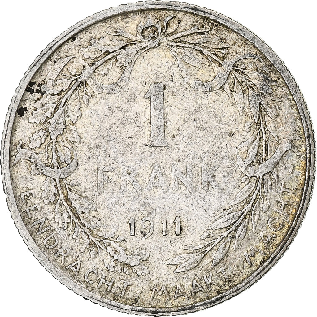 Moeda, Bélgica, Franc, 1911, VF(20-25), Prata, KM:72