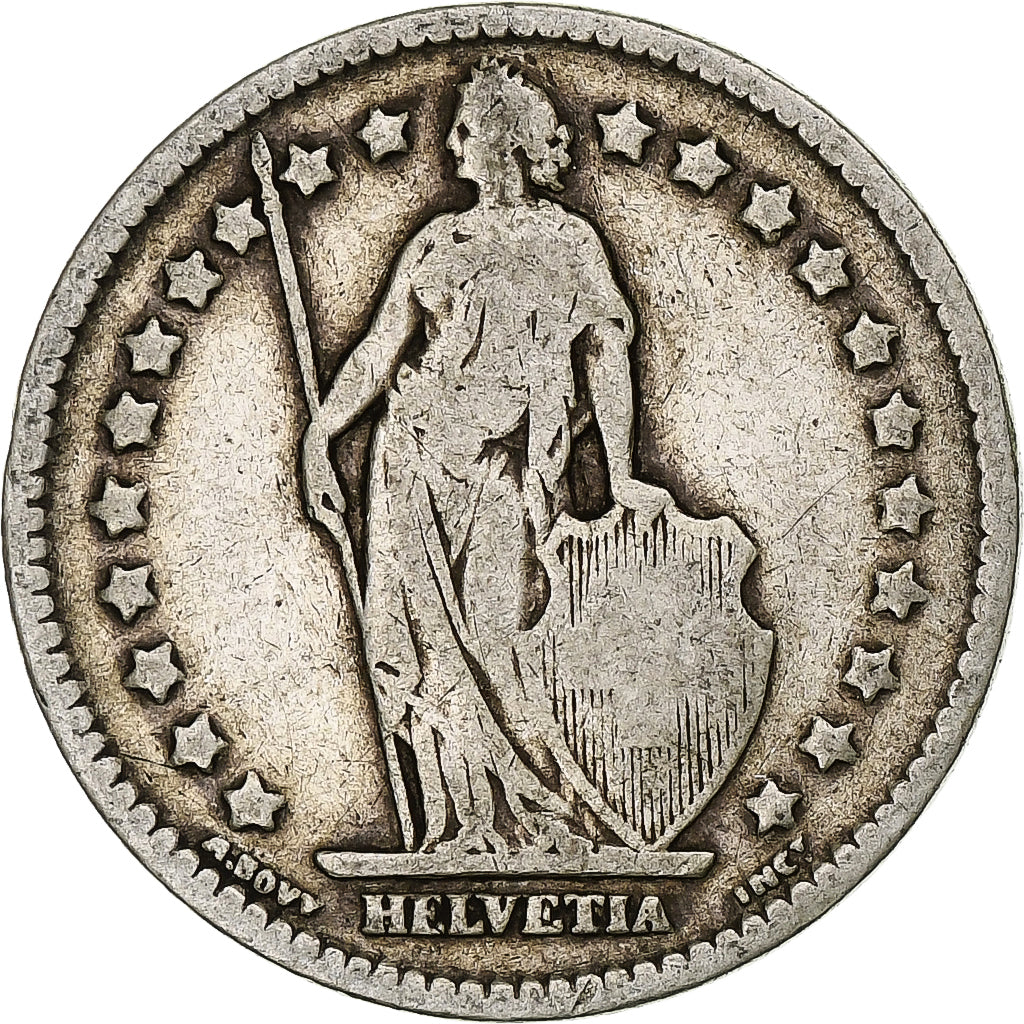 Moneda, Suiza, Franc, 1912, Bern, BC+, Plata, KM:24