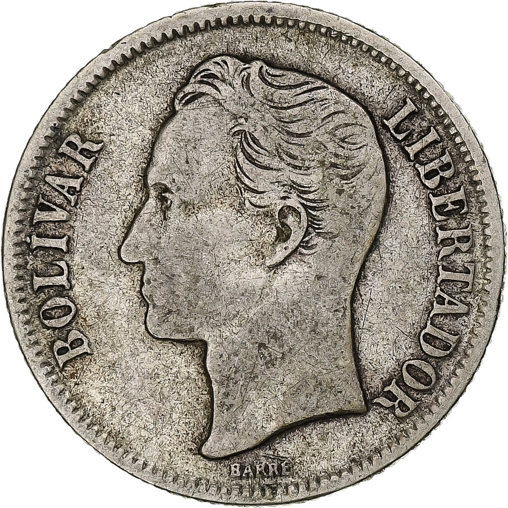 Moneda, Venezuela, Bolivar, 1954, Philadelphia, BC+, Plata, KM:37