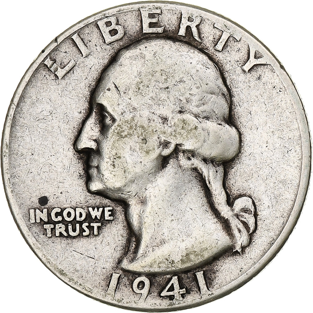 Coin, United States, Washington Quarter, Quarter, 1941, U.S. Mint, Philadelphia