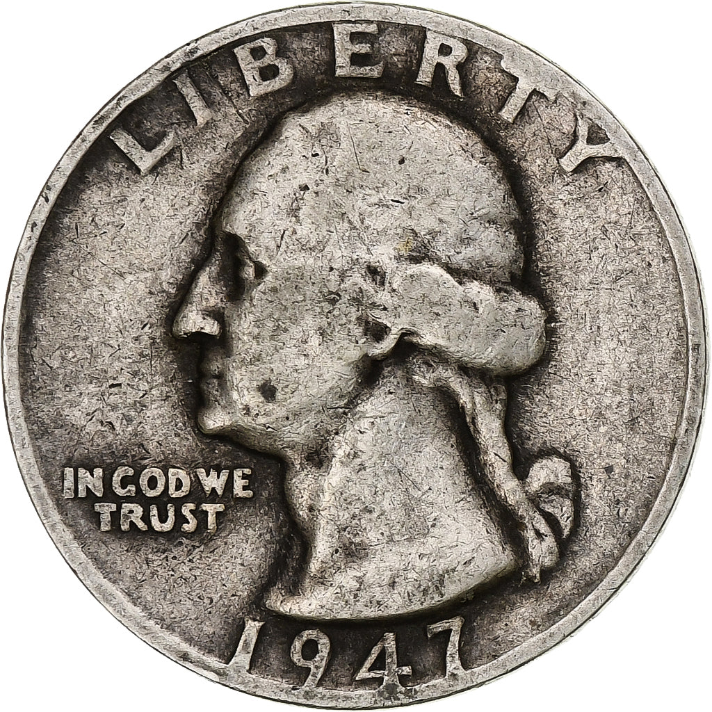 Coin, United States, Washington Quarter, Quarter, 1947, U.S. Mint, Denver