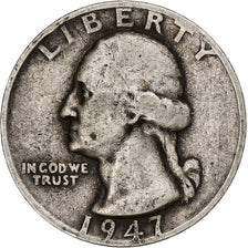 Coin, United States, Washington Quarter, Quarter, 1947, U.S. Mint, Denver