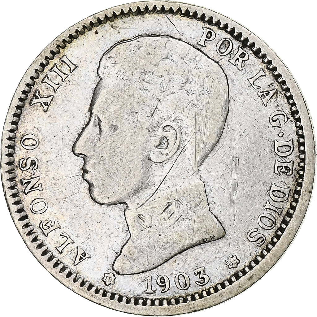 Coin, Spain, Alfonso XIII, Peseta, 1903, Madrid, VF(30-35), Silver, KM:721