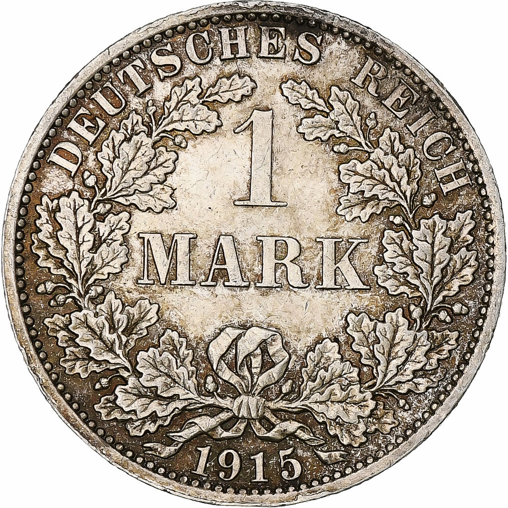 Coin, GERMANY - EMPIRE, Wilhelm II, Mark, 1915, Berlin, AU(55-58), Silver, KM:14