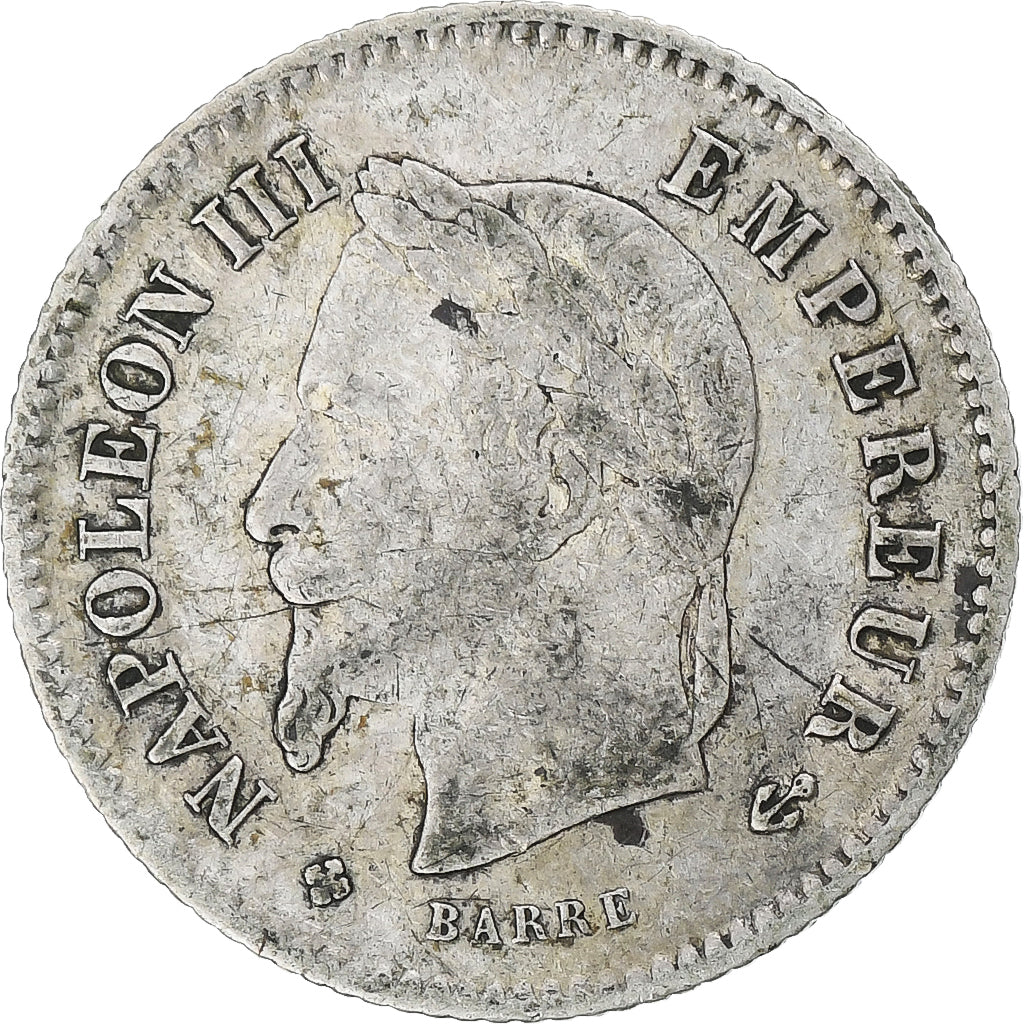 Münze, Frankreich, Napoleon III, 20 Centimes, 1867, Strasbourg, S, Silber