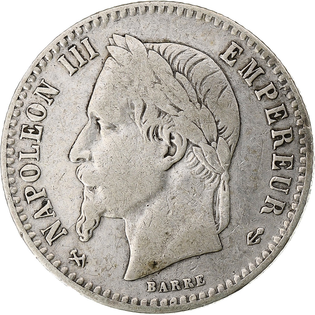 Coin, France, Napoleon III, 50 Centimes, 1865, Bordeaux, VF(30-35), Silver