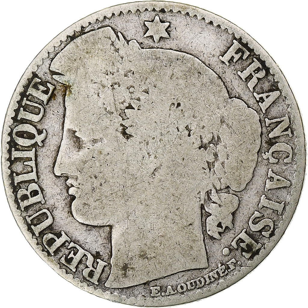 Coin, France, Cérès, 50 Centimes, 1873, Paris, VG(8-10), Silver, KM:834.1