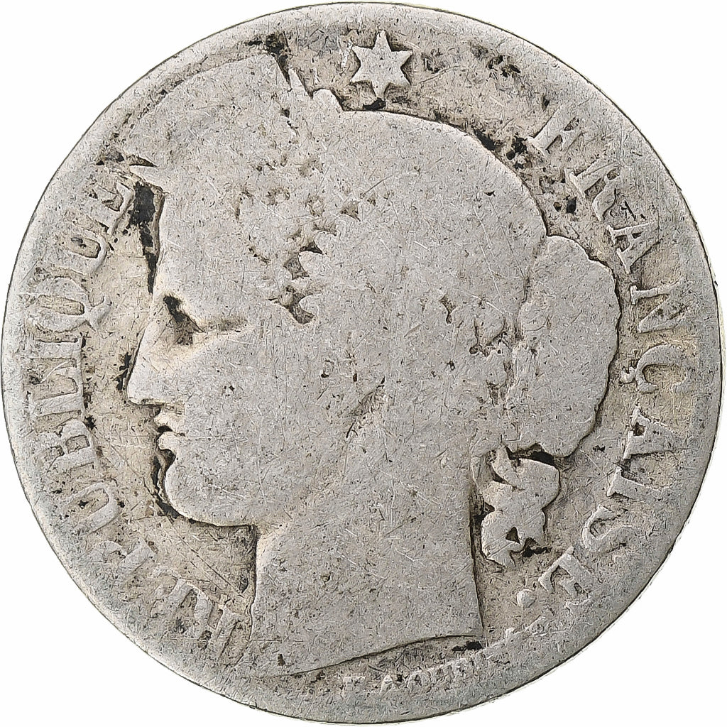 Moeda, França, Cérès, 50 Centimes, 1882, Paris, VG(8-10), Prata, KM:834.1