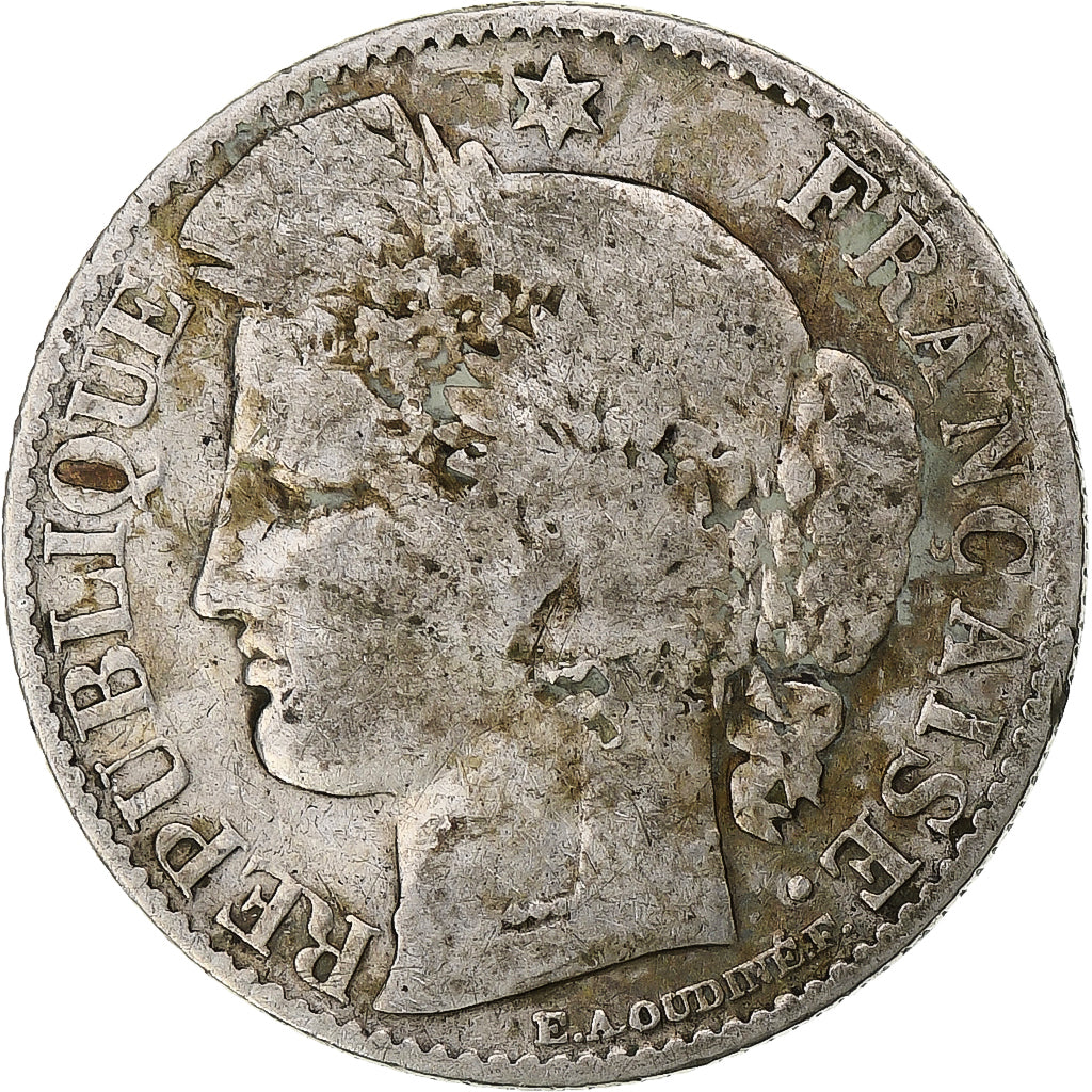 Moeda, França, Cérès, 50 Centimes, 1888, Paris, VF(20-25), Prata, KM:834.1